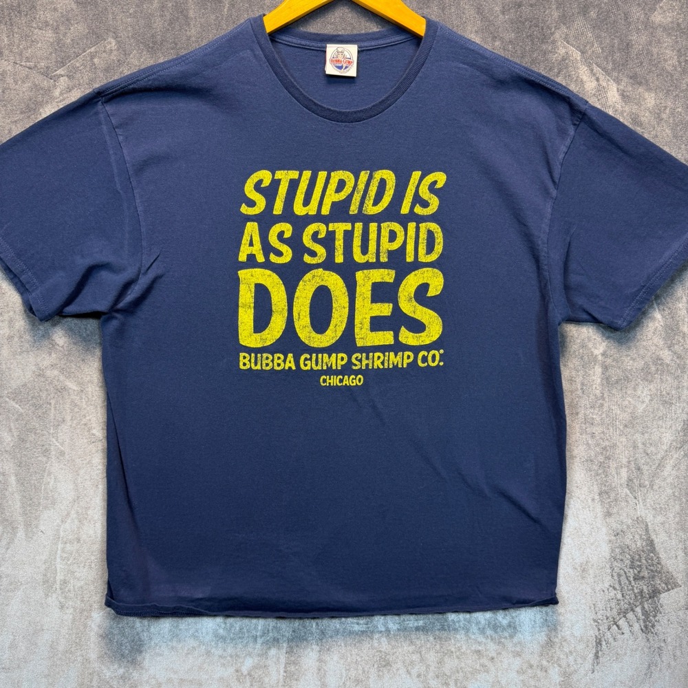 Bubba Gump Shrimp Co T Shirt Mens Blue Regular 2XL Forrest Gump Movie Chicago
